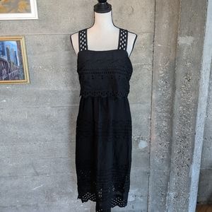 J Crew midi length black dress